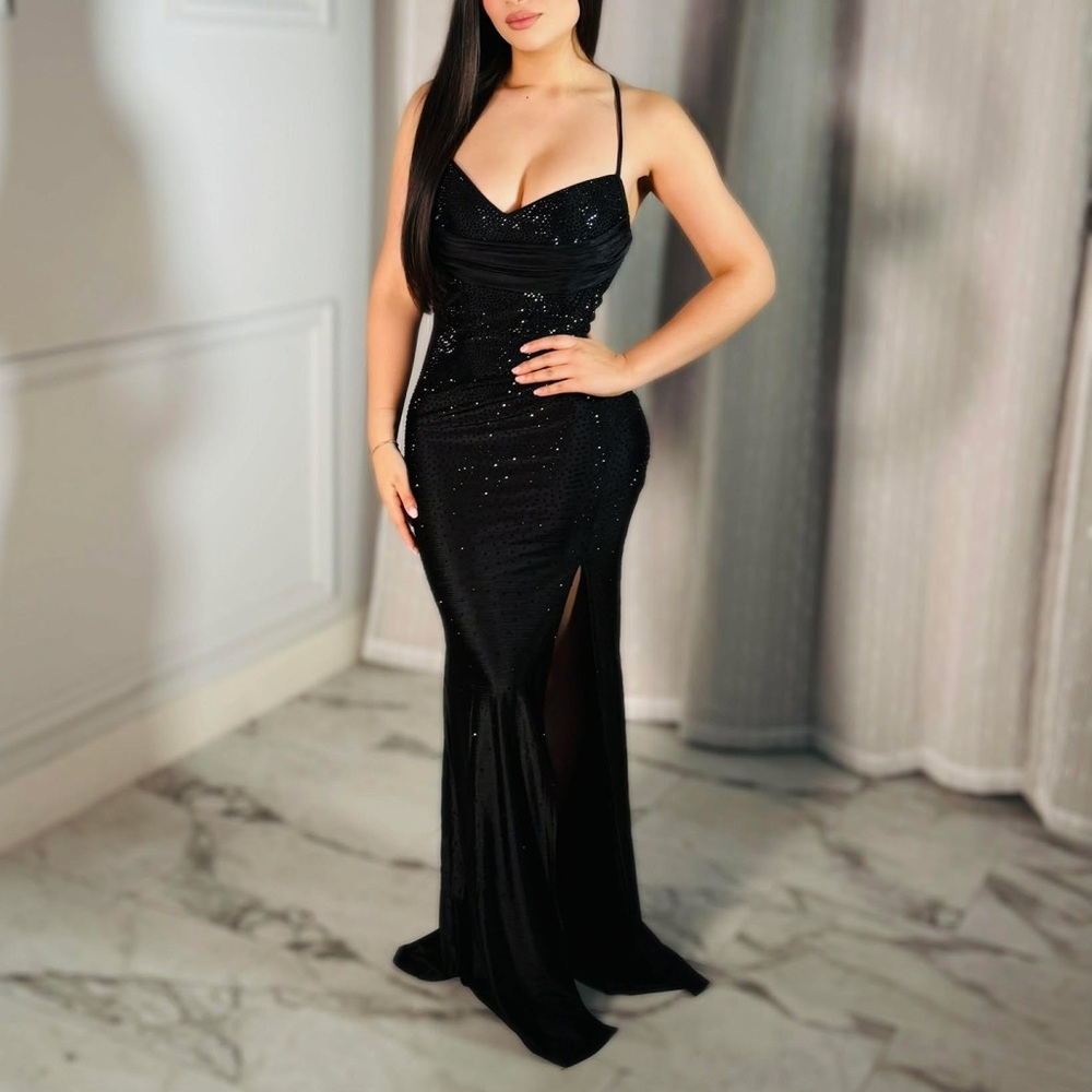 Symphony Black Sequin Maxi Dress